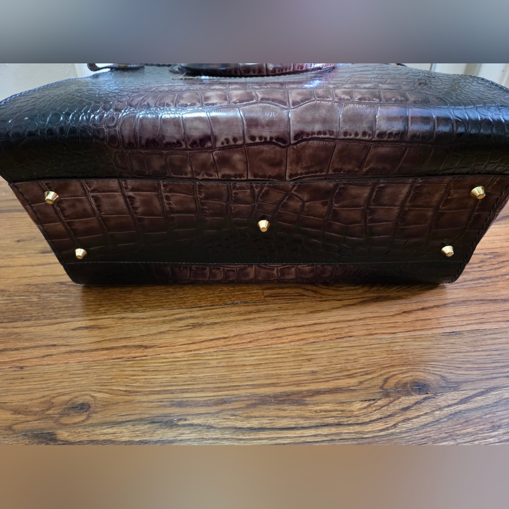 Mottini Newport Beach Crocodile-Embossed Leather Satchel - Picture 7 of 16